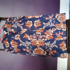 Floral Blue Blouse Size Small